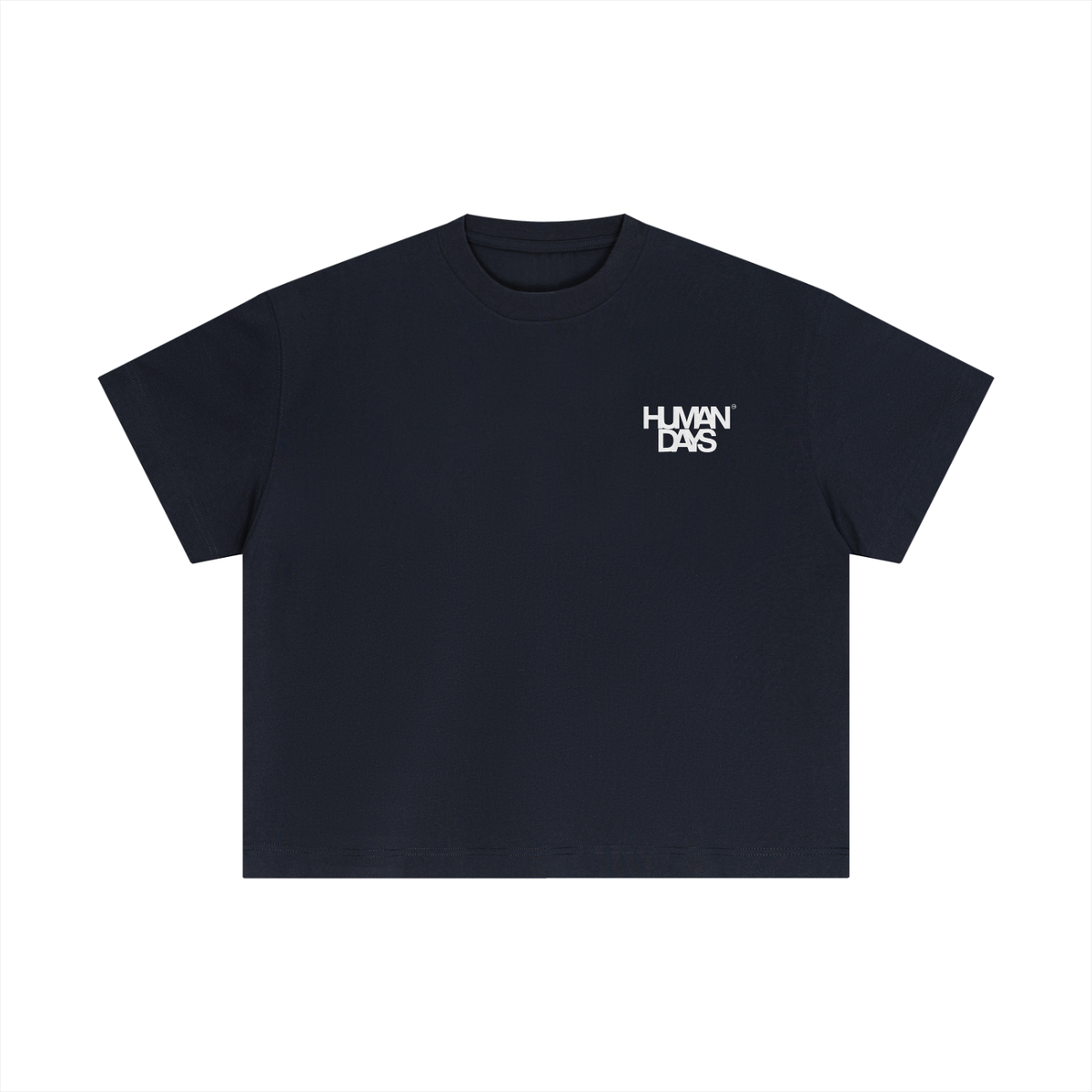 The Fine Print Tee - Essential Cotton Boxy T-Shirt, front view