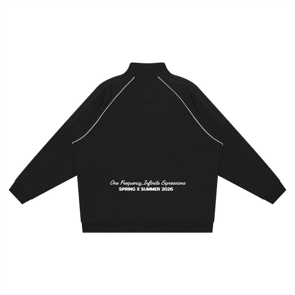 Reflection Striped Raglan Sleeve  Jacket