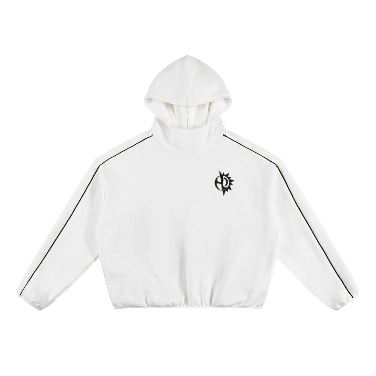 The Golden Hour Hoodie - white piping sleeve detail