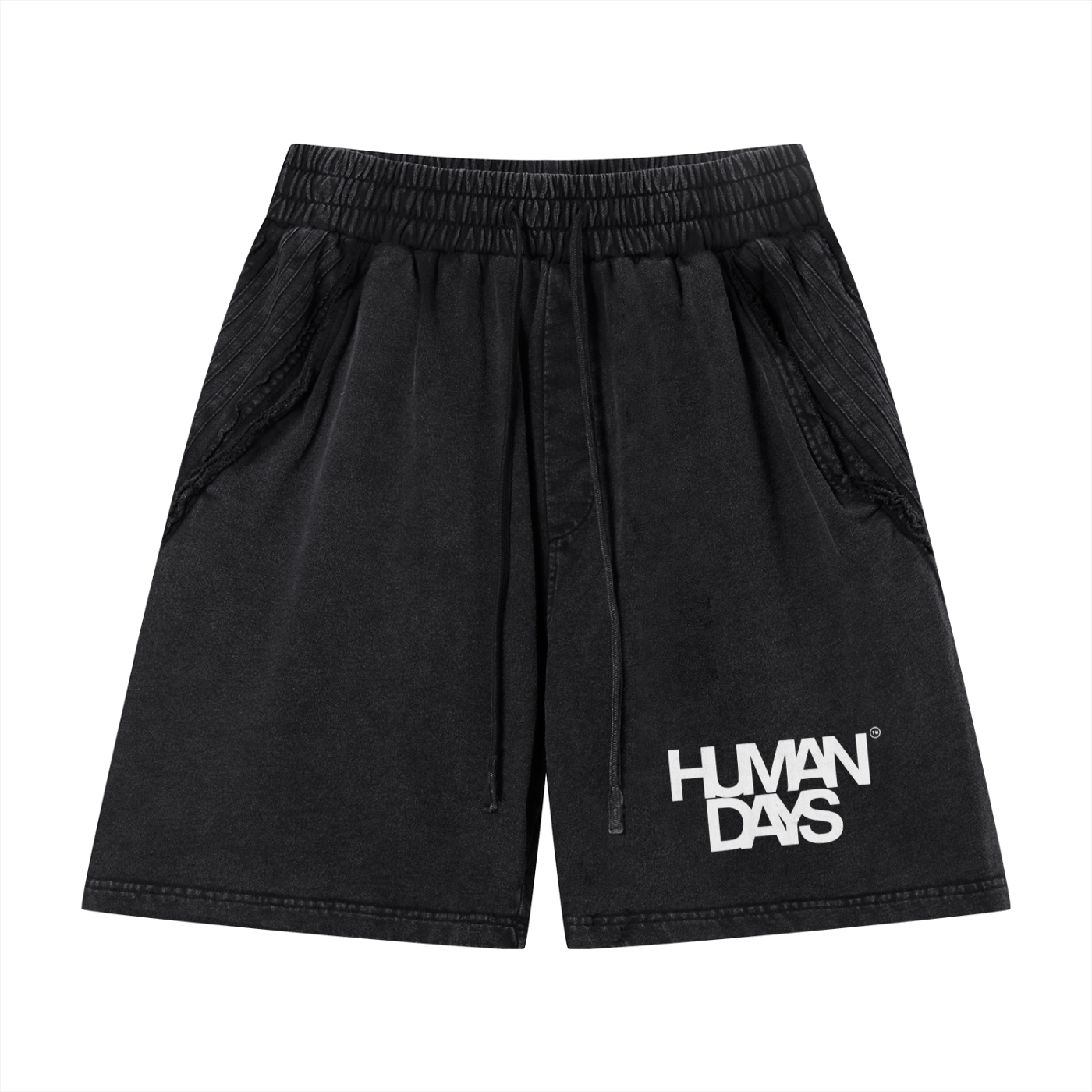 Unisex Vintage Wash Raw Edge Shorts