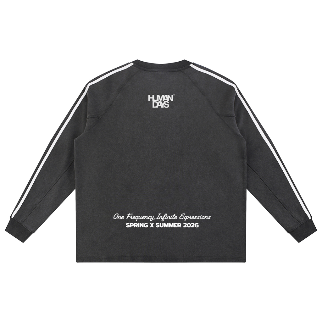 Snow Washed Contrast Tape Sweatshirt