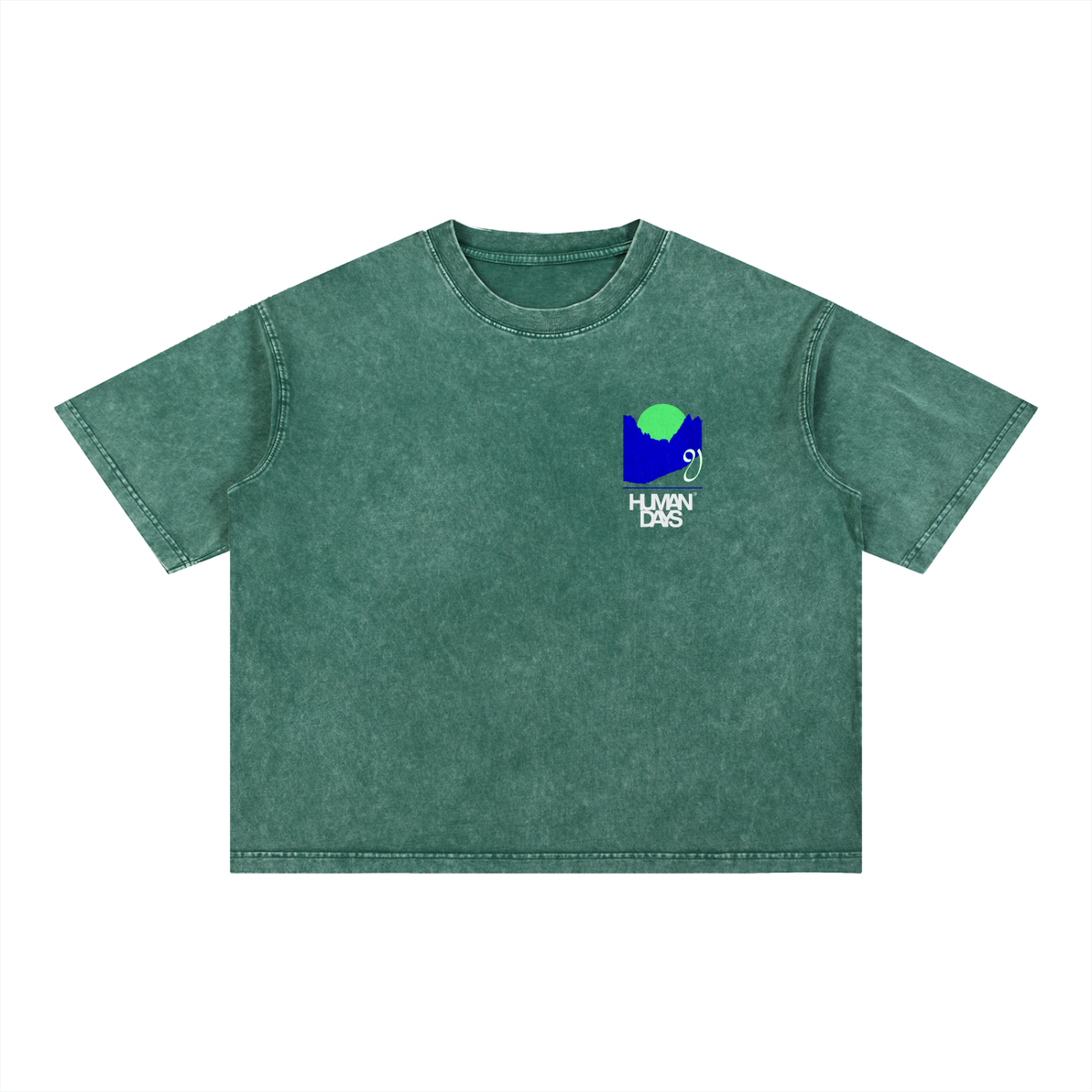 The Overlook Tee - Mineral Wash Boxy Cotton T-Shirt, detail view