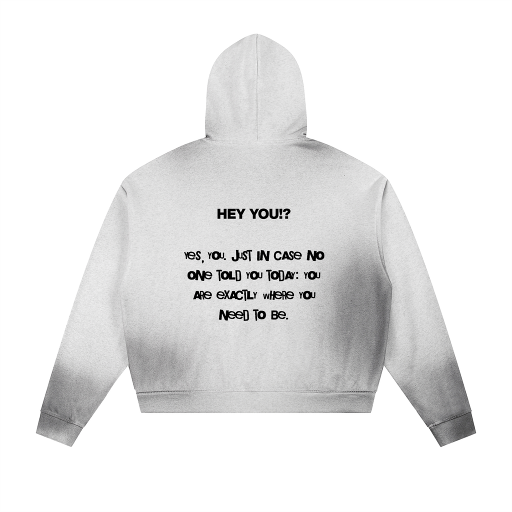 Hey You!? Washed Hoodie — Black