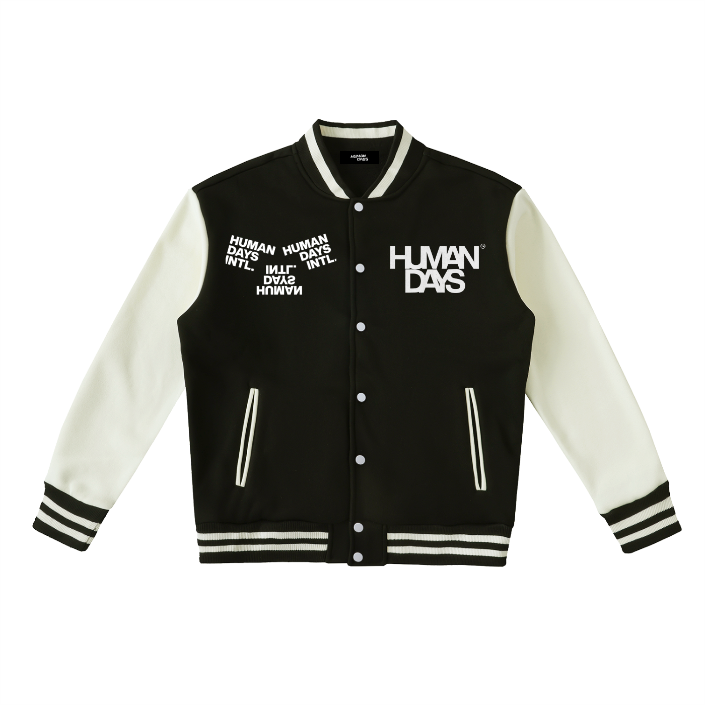 Two-Tone Fleeced Varsity Jacket