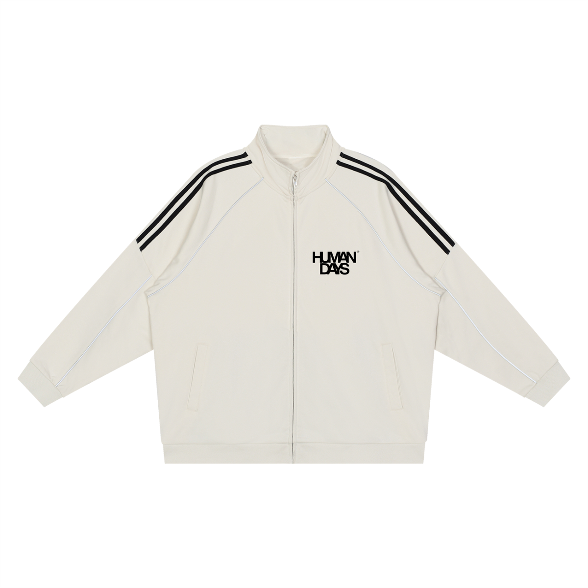 The Bleacher Jacket - Reflection Striped Raglan Sleeve  Jacket, front view