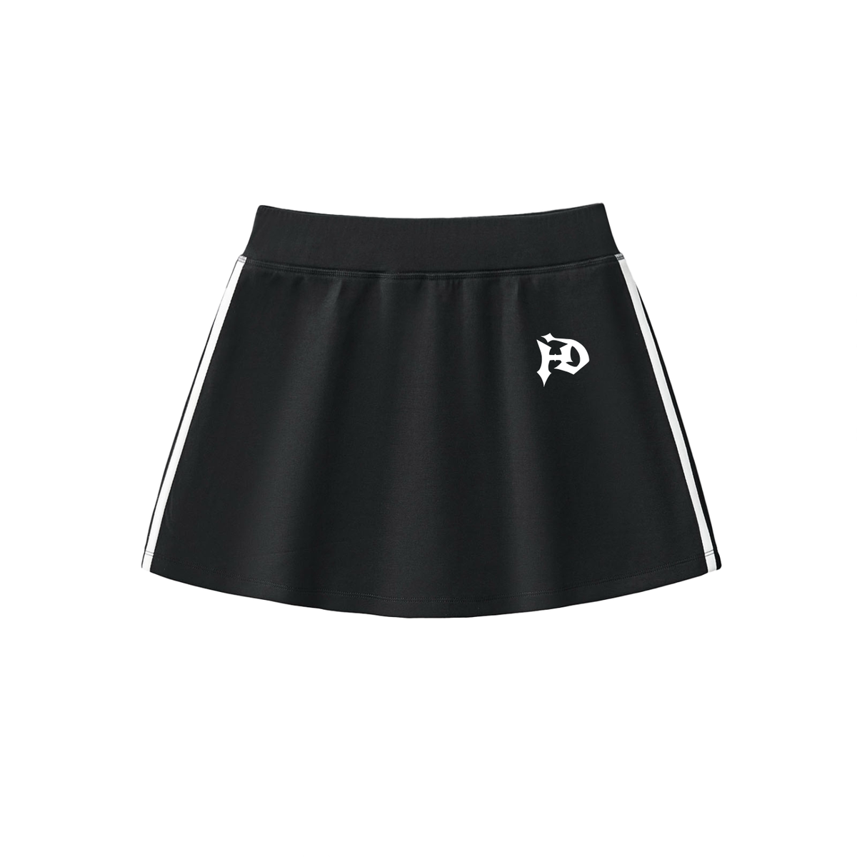 The Finish Line Skirt - Hey You — The Mini Skirt (Black), front view