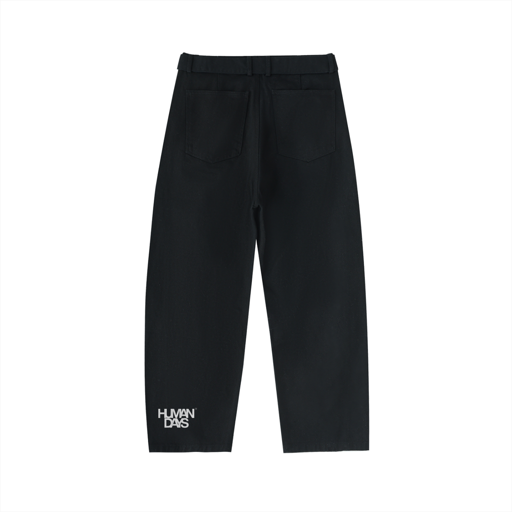 Belted Barrel-leg Chino Pants
