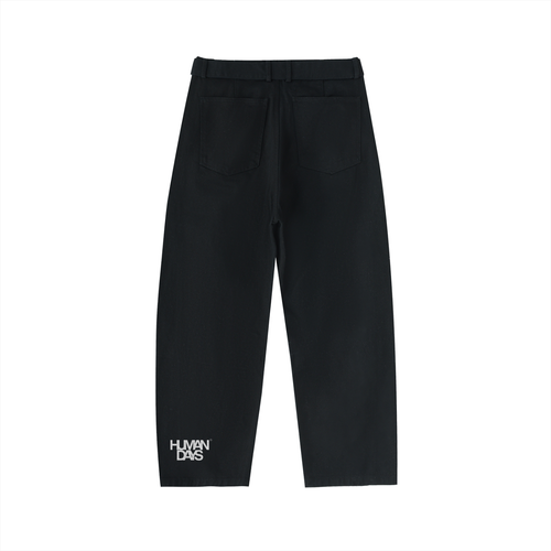 Belted Barrel-leg Chino Pants