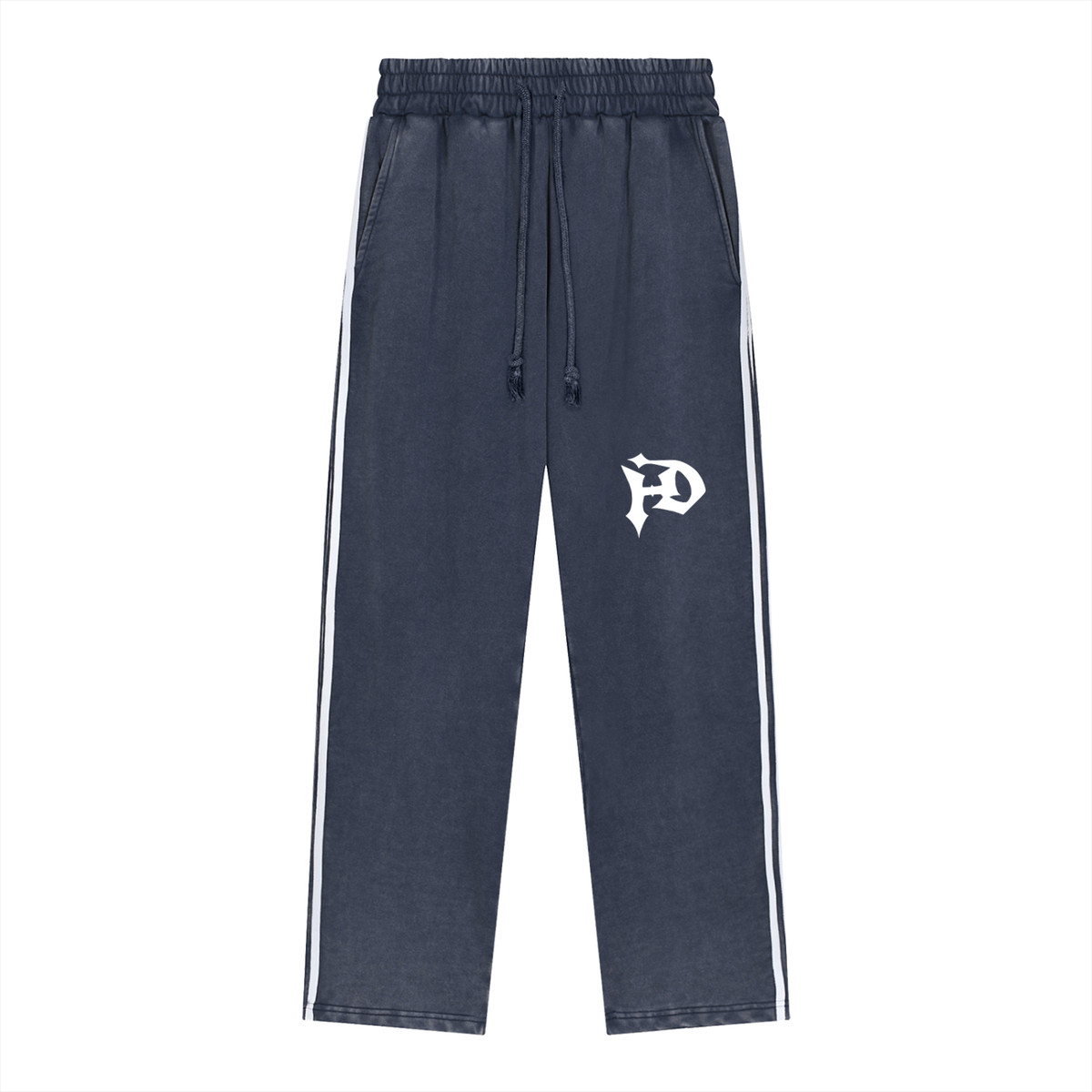The Snowfall Sweatpants - Snow Washed Contrast Tape Sweatpants, detail view