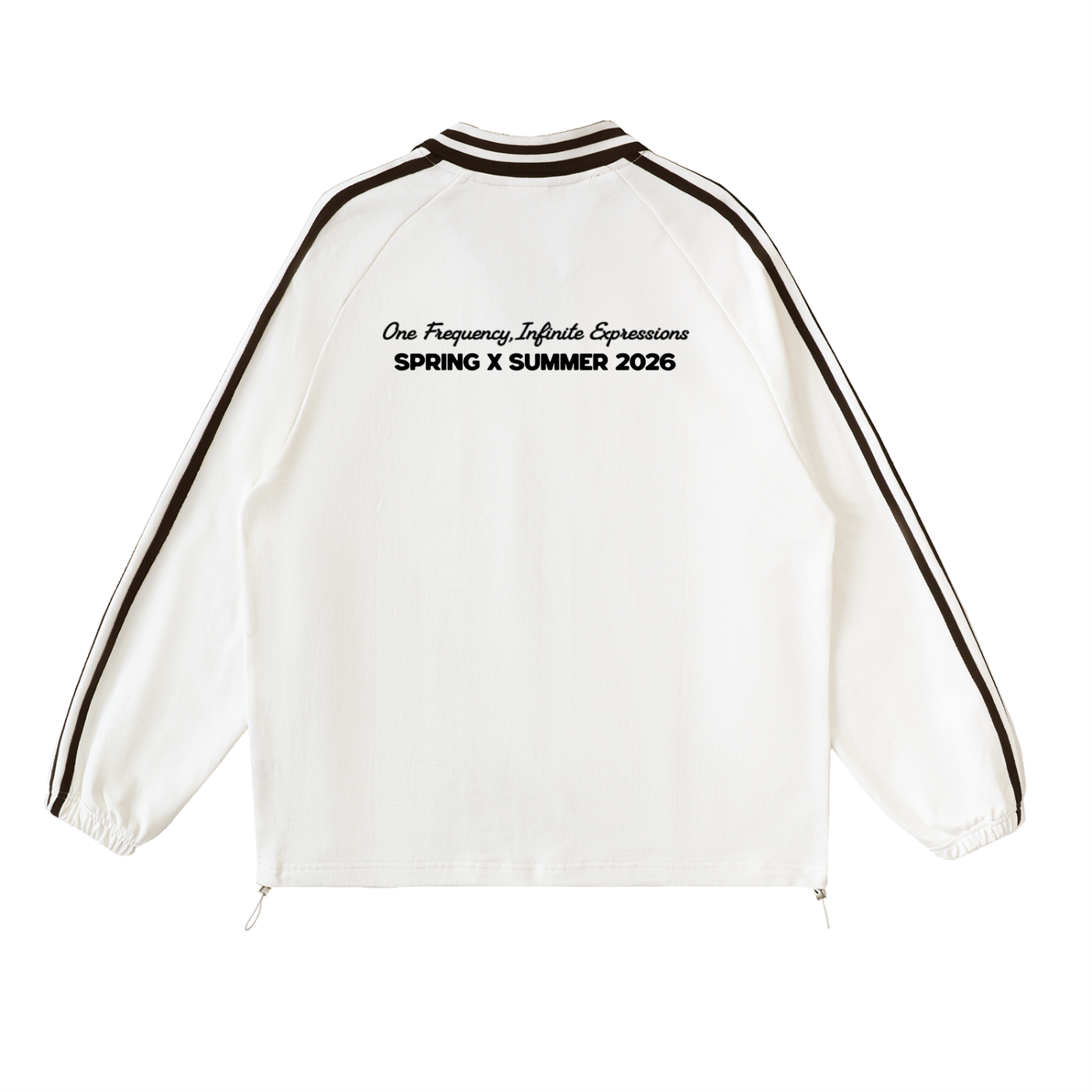 Contrast Striped Lapel Collar Sweatshirt