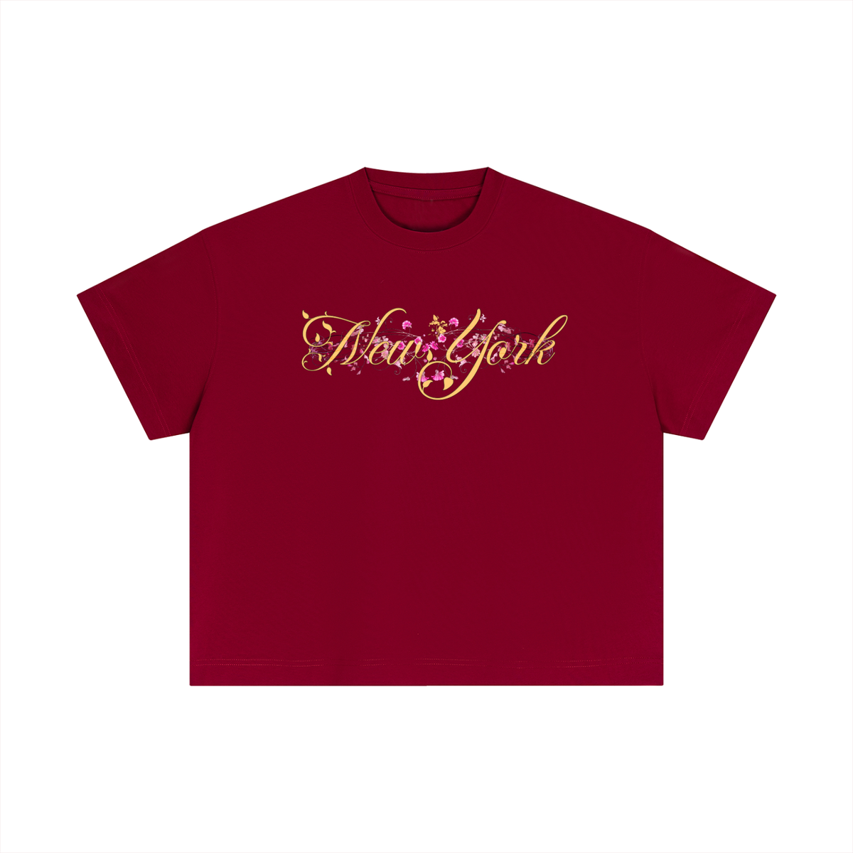 The Concrete Rose Tee - Essential Cotton Boxy T-Shirt, detail view