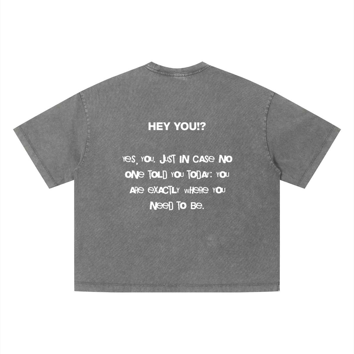 The Broken-In Tee - Unisex Vintage Wash Boxy T-Shirt, detail view