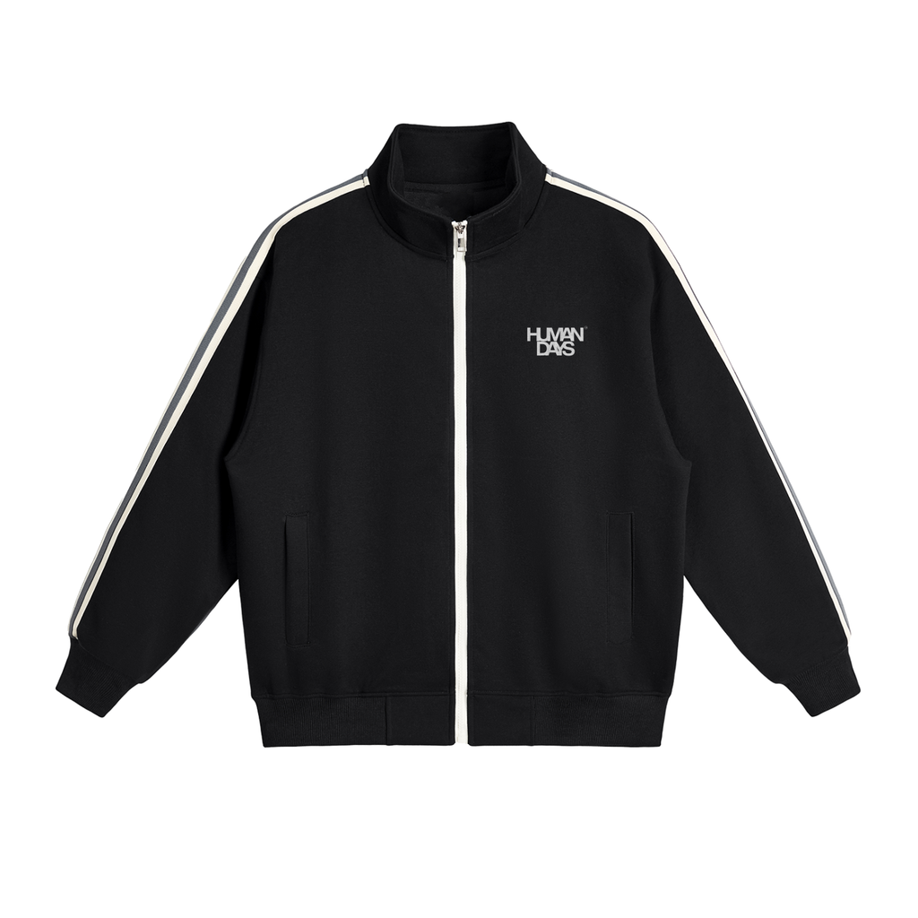 Contrast Side-Stripe Stand Collar  Jacket