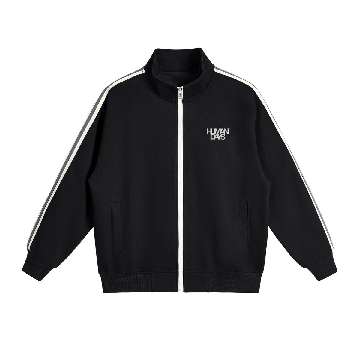 The Night Game Jacket - Contrast Side-Stripe Stand Collar  Jacket, front view