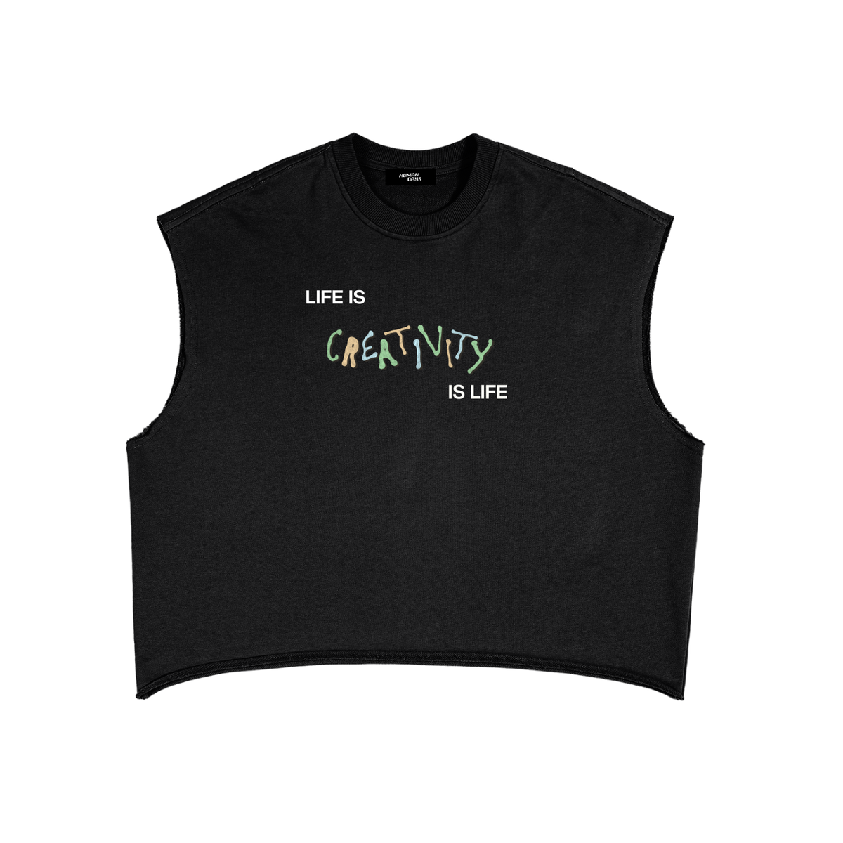 The Manifesto Tank - French Terry Boxy Tank Top, front view