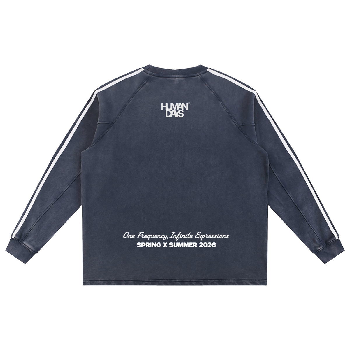 The Snowfall Sweatshirt - Snow Washed Contrast Tape Sweatshirt, detail view