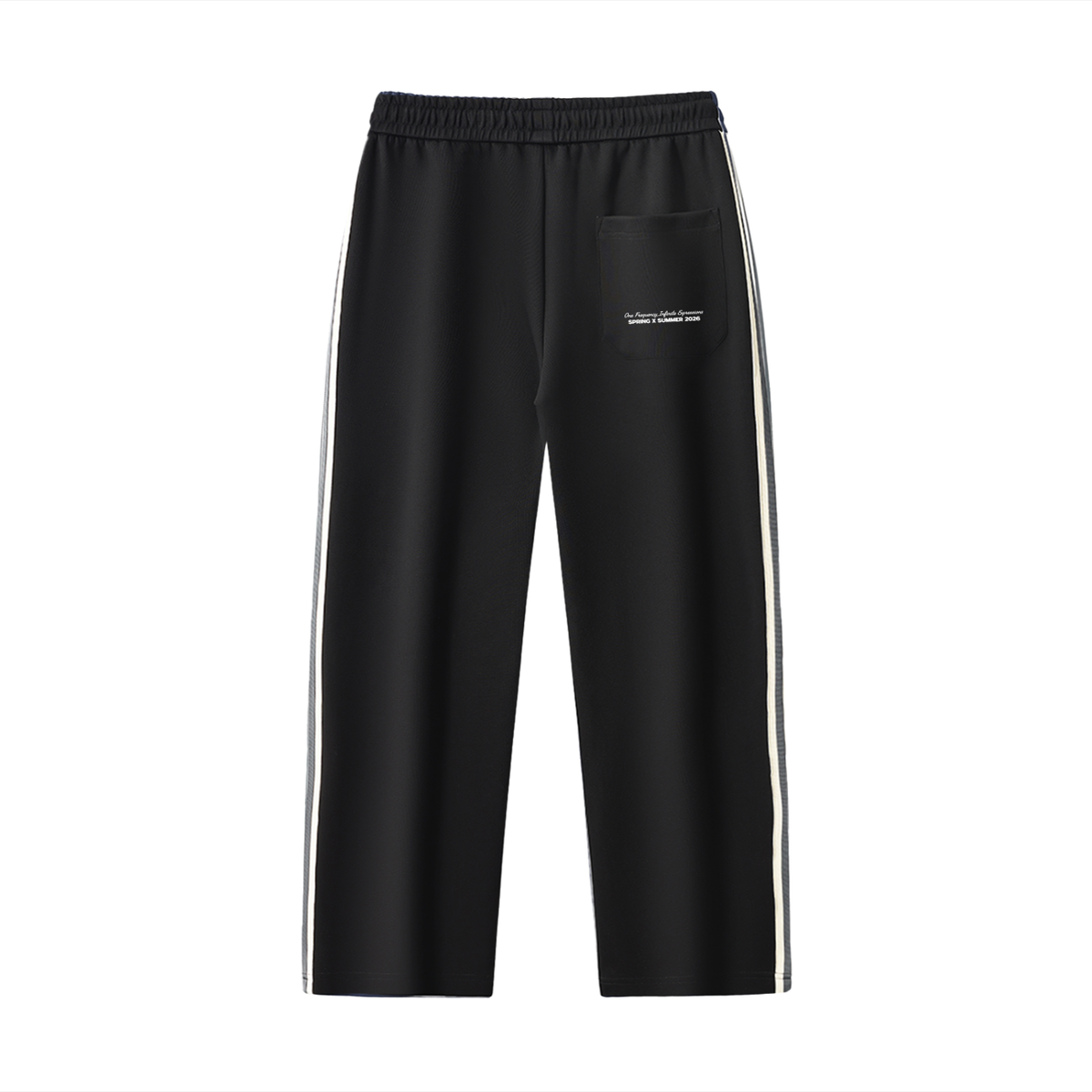 The Night Game Pants - Contrast Side-Stripe Straight-Leg  Pants, back view