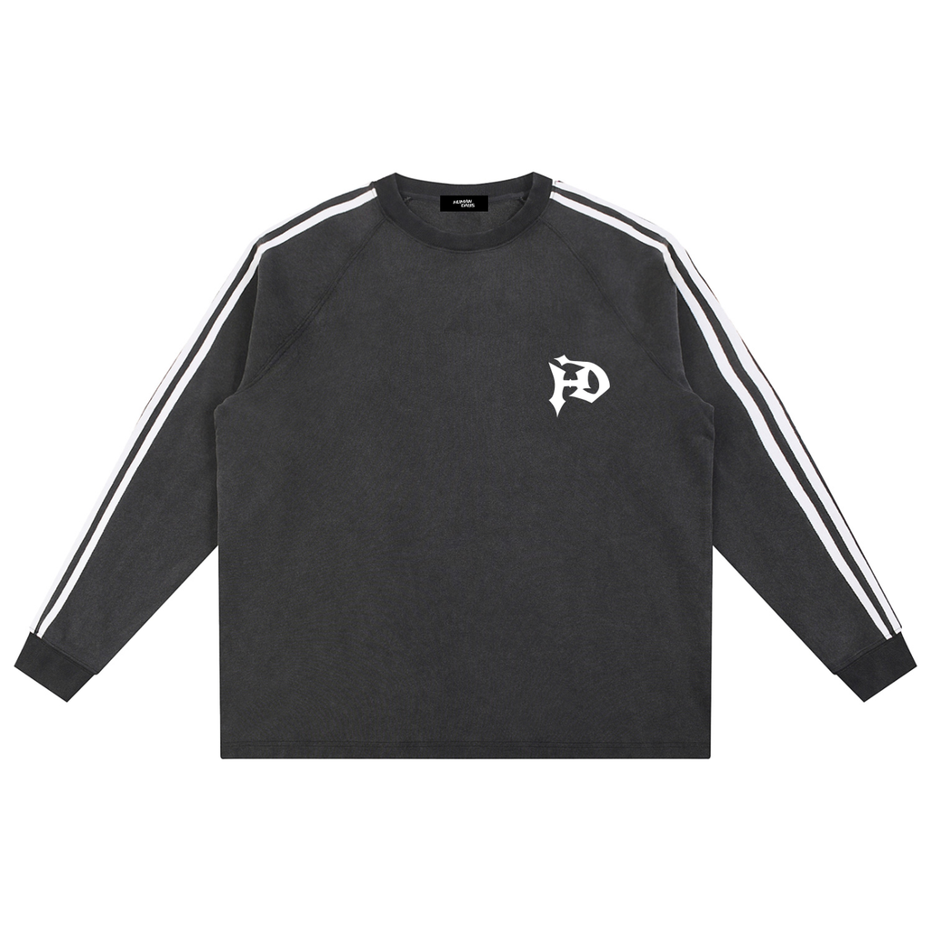 Snow Washed Contrast Tape Sweatshirt