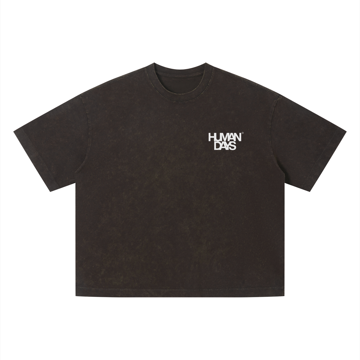 The Faded Glory Tee - Unisex Vintage Wash Boxy T-Shirt, detail view