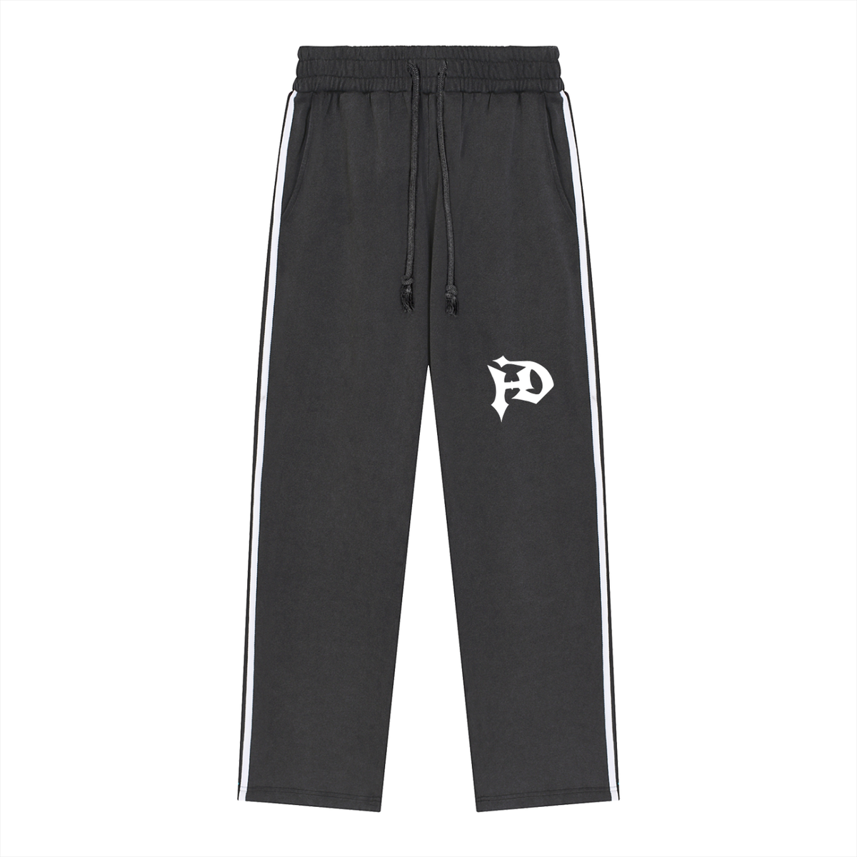 The Snowfall Sweatpants - Snow Washed Contrast Tape Sweatpants, front view