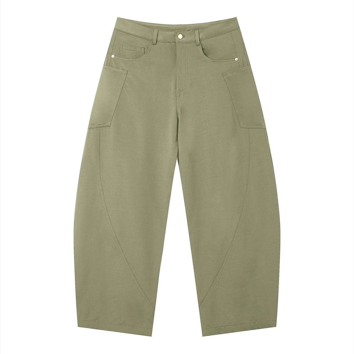 The Parachute Pants - Human Days Barrel Leg Trousers, detail view