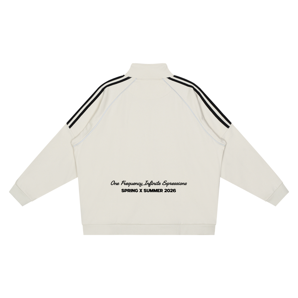 Reflection Striped Raglan Sleeve  Jacket