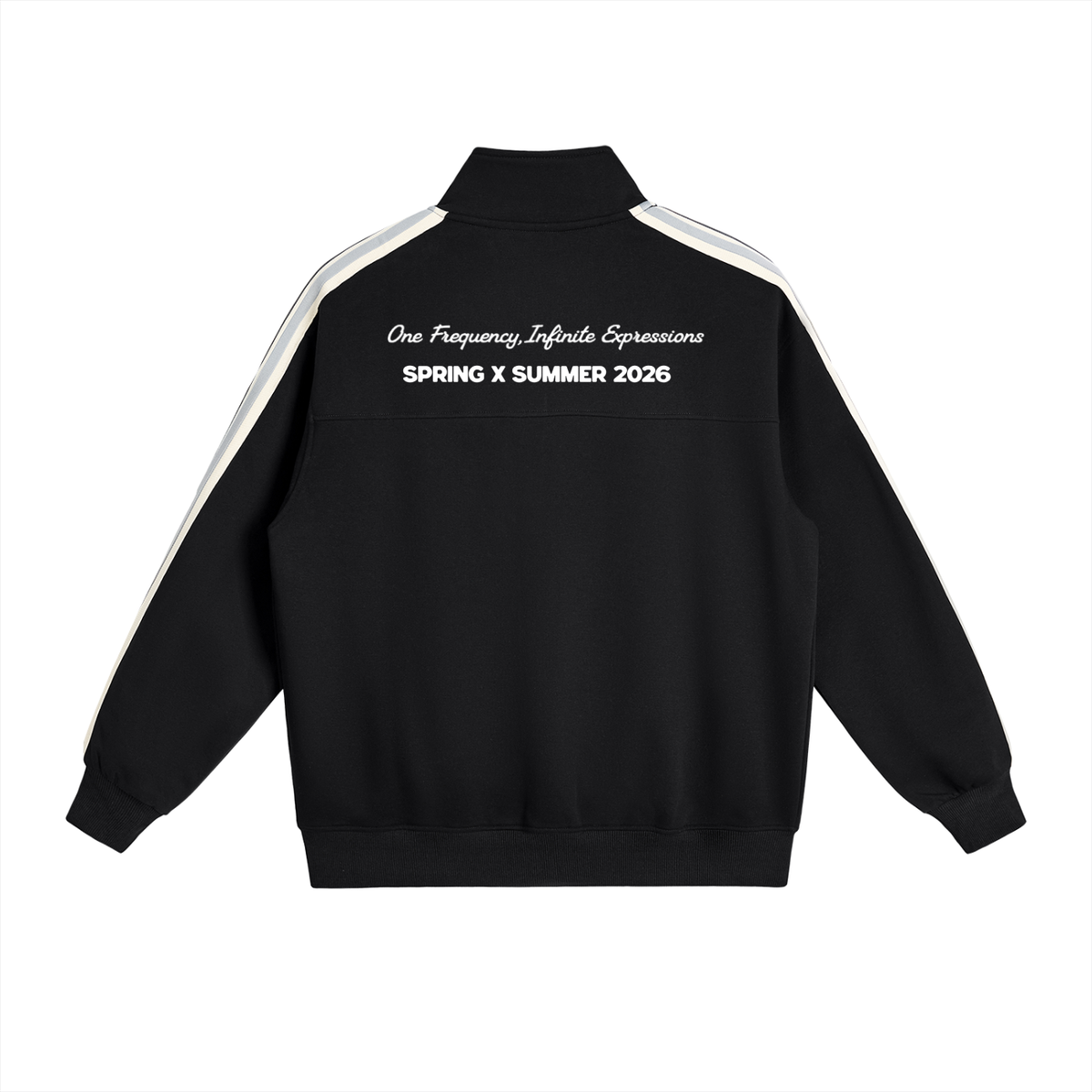 The Night Game Jacket - Contrast Side-Stripe Stand Collar  Jacket, back view
