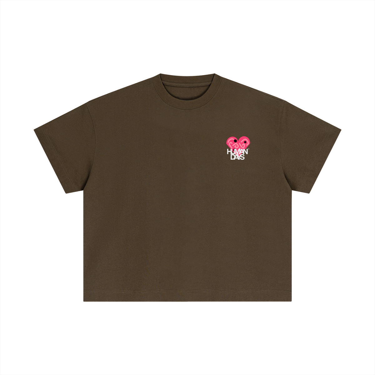The Sweetheart Tee - Essential Cotton Boxy T-Shirt, detail view