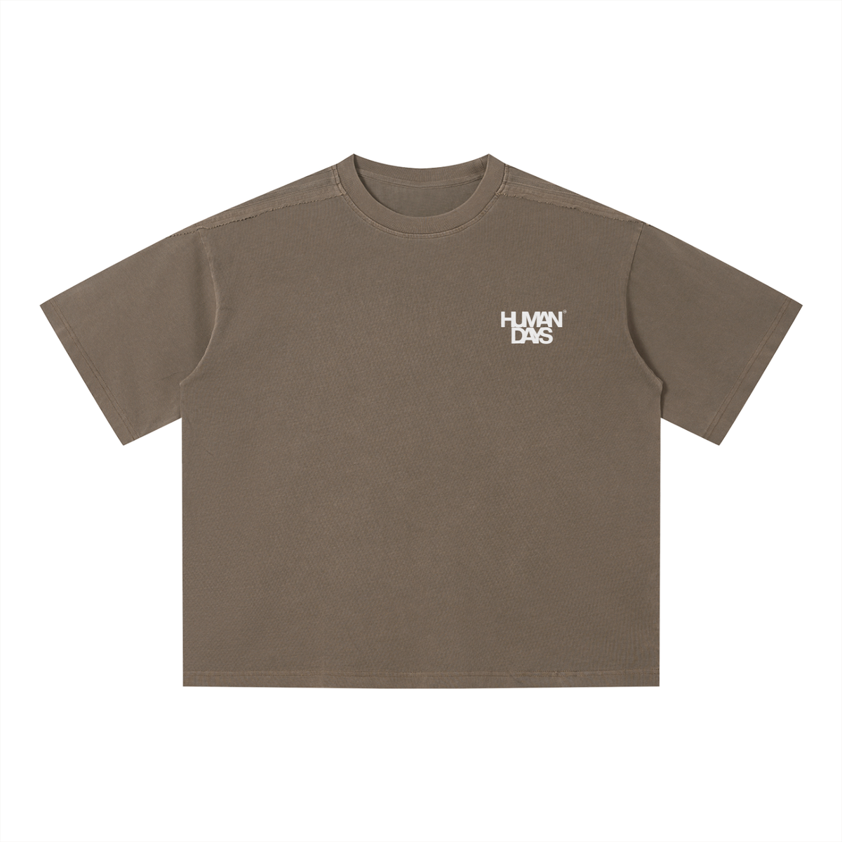 The Washed Out Tee - Unisex Vintage Wash Boxy T-Shirt, detail view