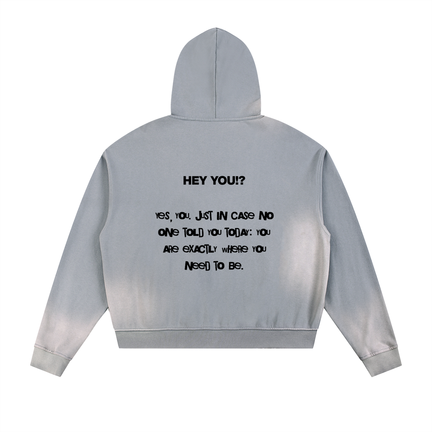 Sun Fade Frayed Raw Edge Fleece Zip Hoodie